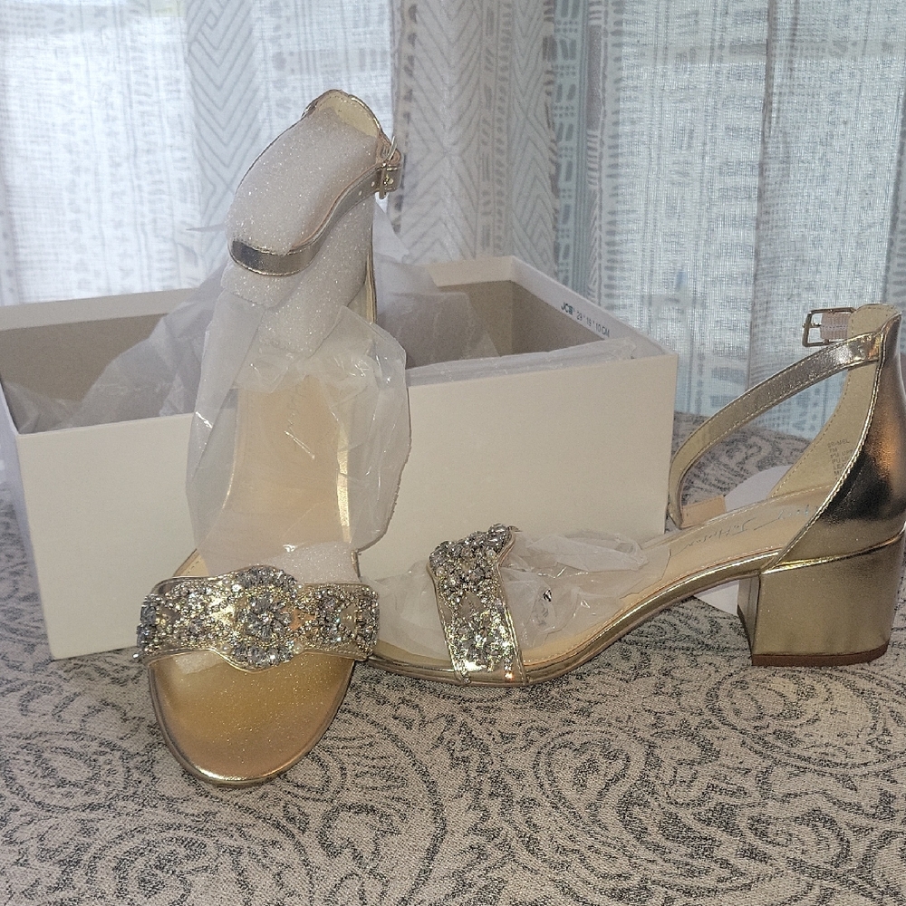 Betsey Johnson Gold Heels Sparkle with Elegance